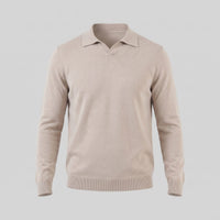 Boone Wool Long Sleeve Polo