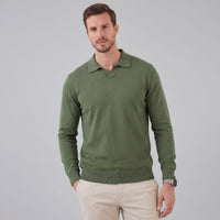 Boone Wool Long Sleeve Polo