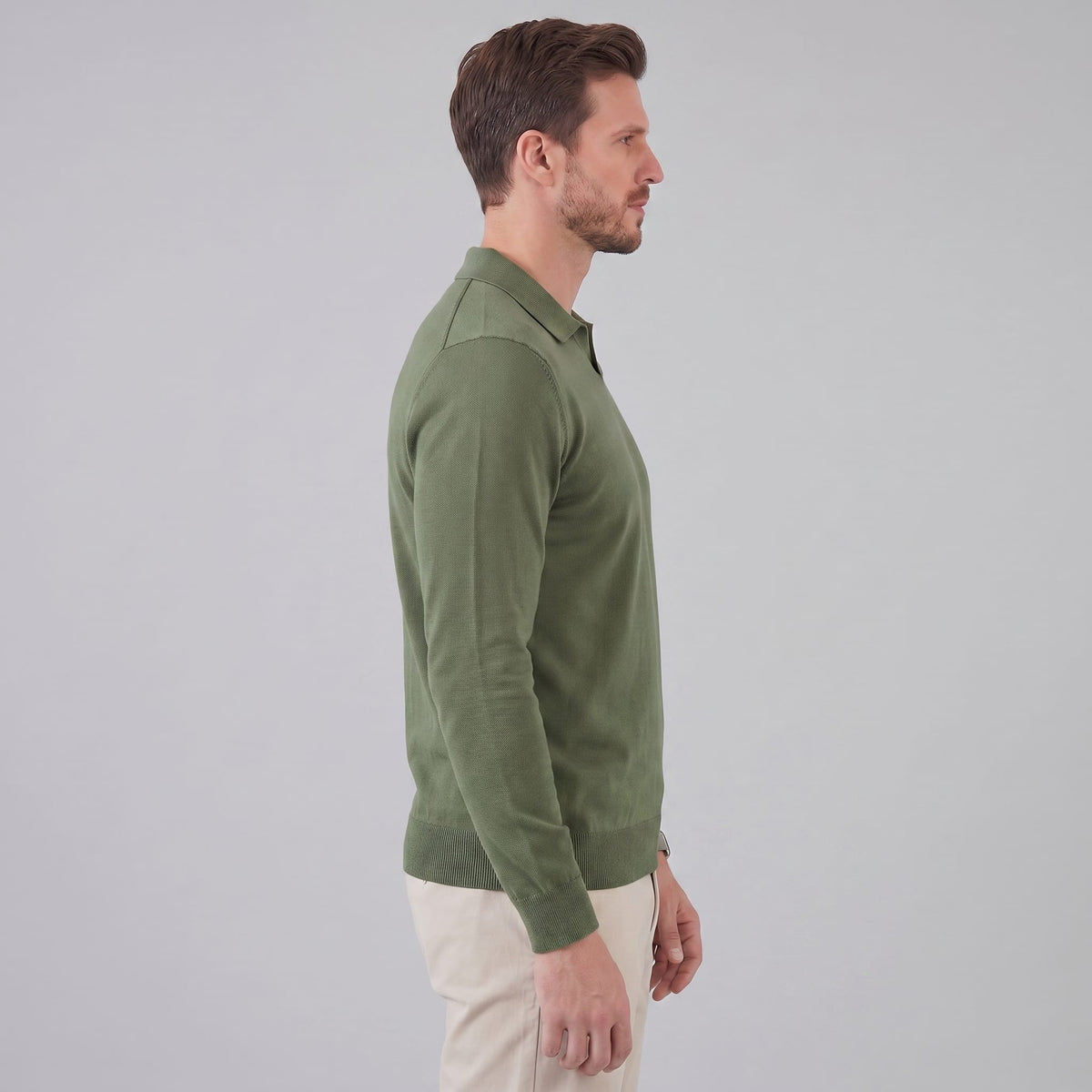 Boone Wool Long Sleeve Polo
