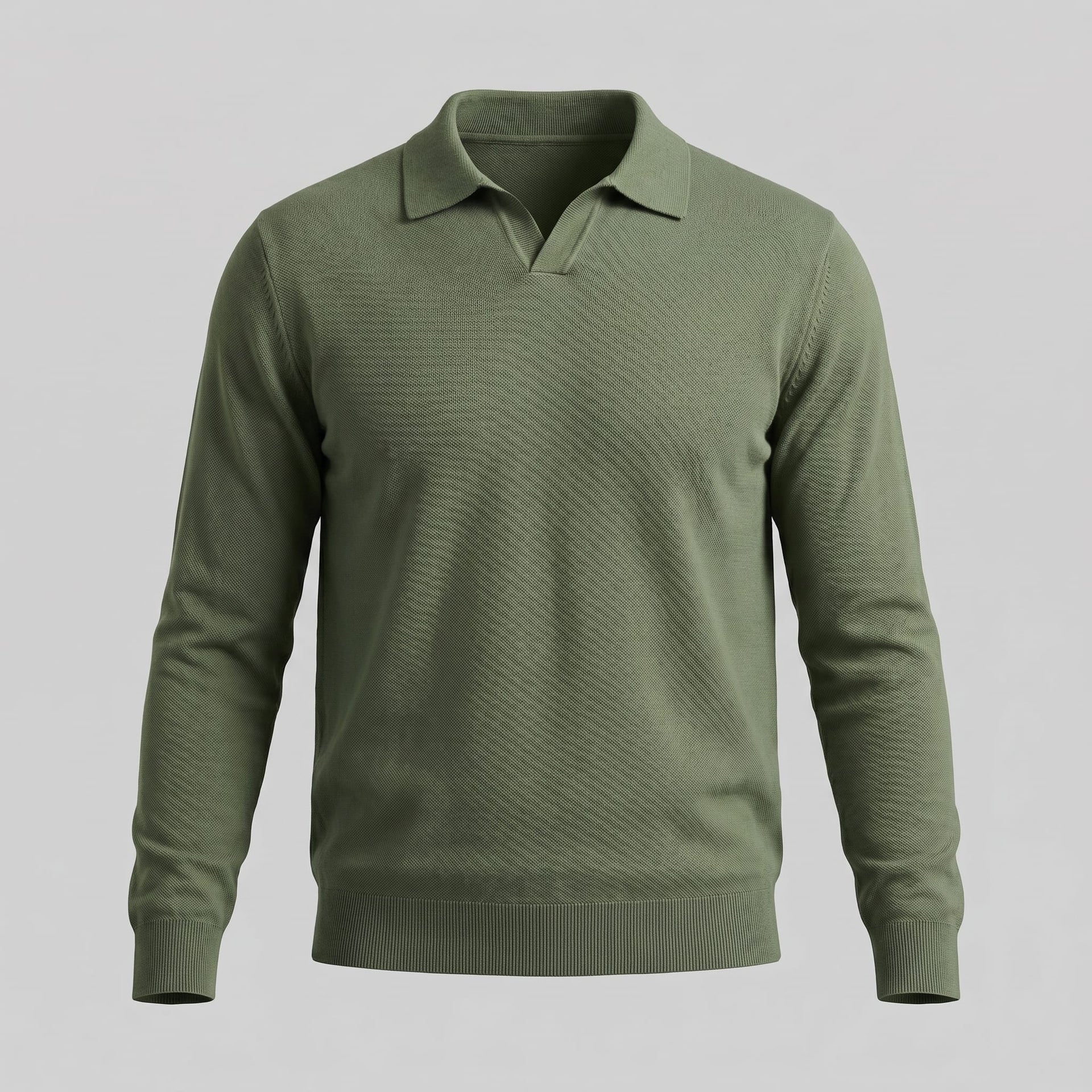 Boone Wool Long Sleeve Polo