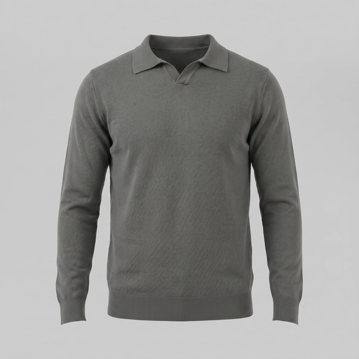Boone Wool Long Sleeve Polo