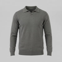 Boone Wool Long Sleeve Polo