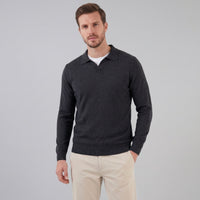 Boone Wool Long Sleeve Polo