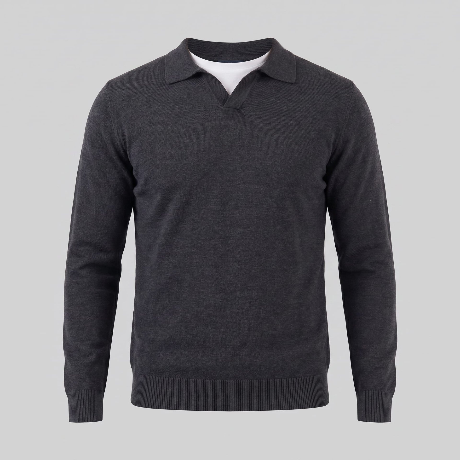 Boone Wool Long Sleeve Polo