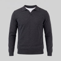Boone Wool Long Sleeve Polo