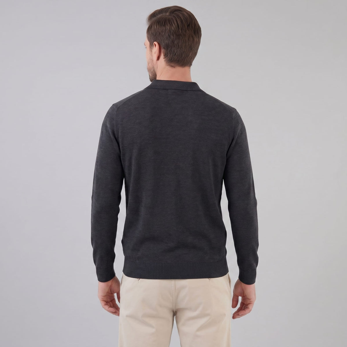 Boone Wool Long Sleeve Polo