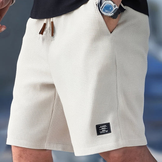 Ezra Waffle Texture Drawstring Shorts_1
