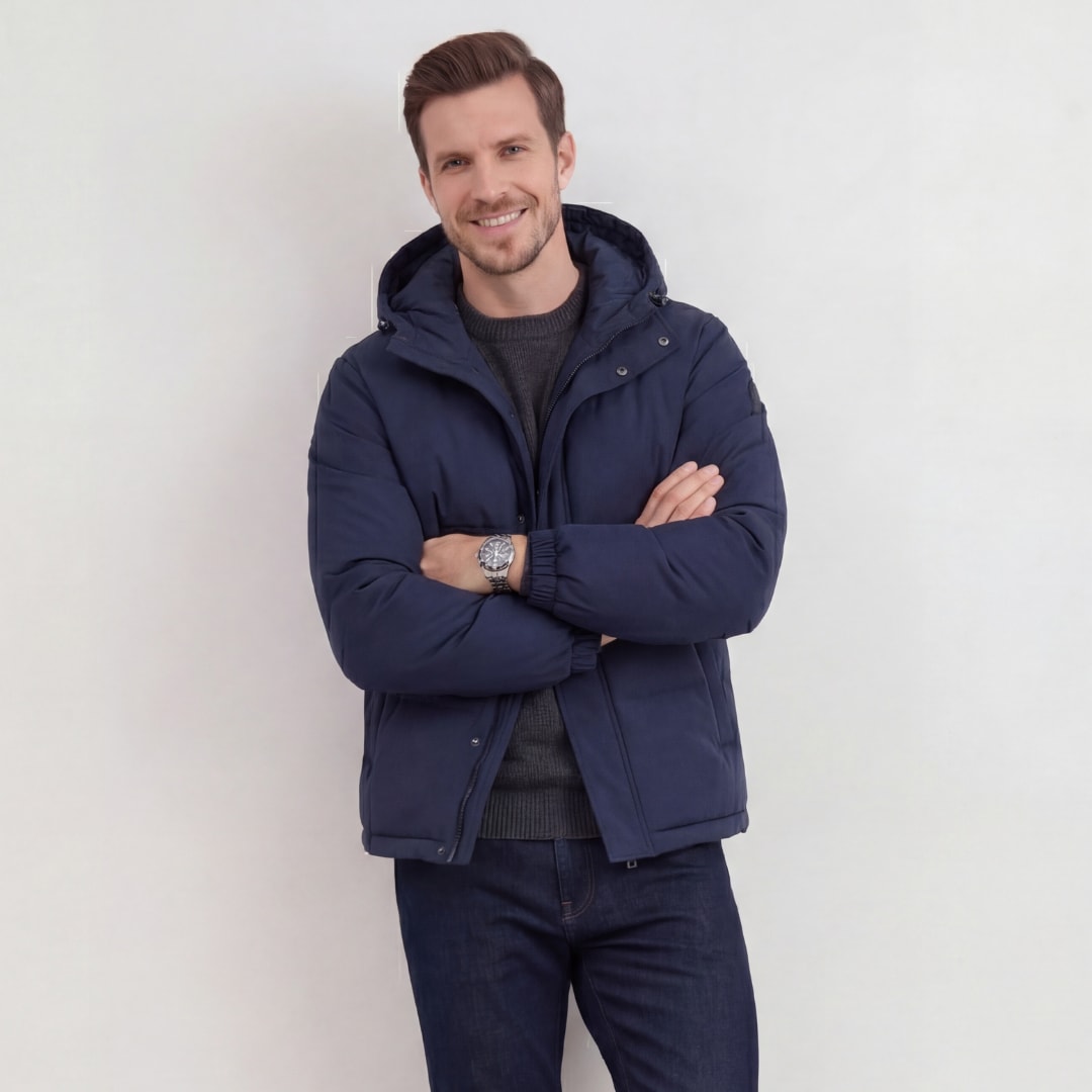 Mackenzie Navy Hooded Puffer Jacket_1