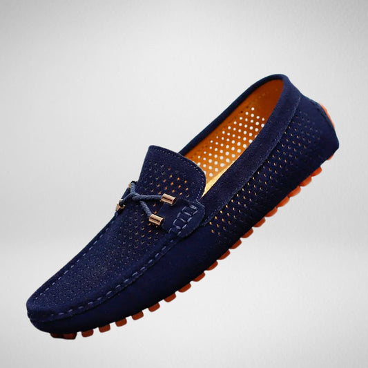 Roman Perforated Slip On Driving Loafers_1