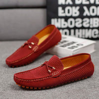 Roman Perforated Slip On Driving Loafers