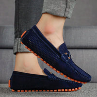 Roman Perforated Slip On Driving Loafers