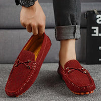 Roman Perforated Slip On Driving Loafers