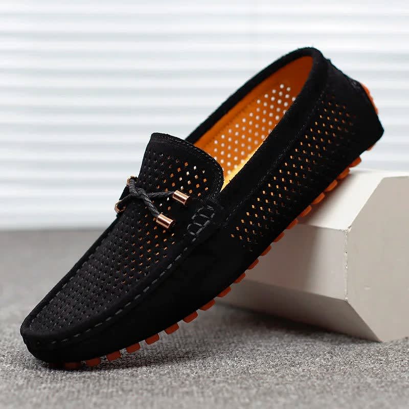 Roman Perforated Slip On Driving Loafers_5