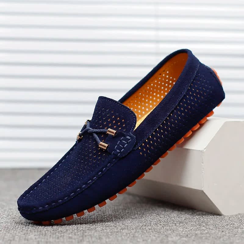 Roman Perforated Slip On Driving Loafers