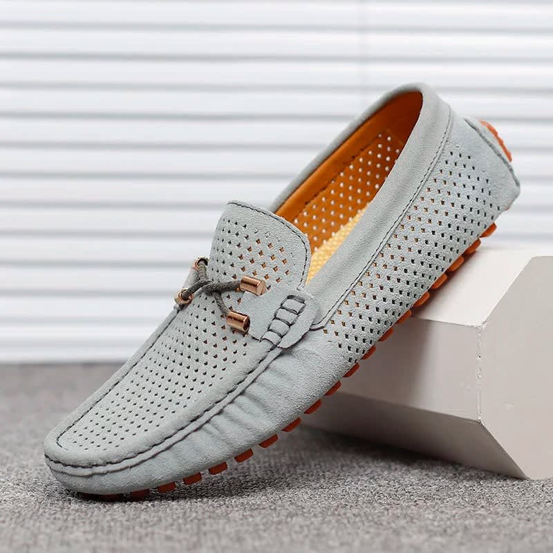 Roman Perforated Slip On Driving Loafers