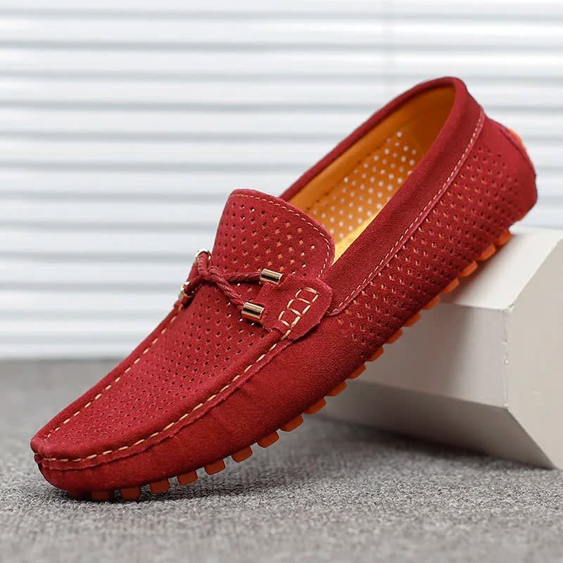 Roman Perforated Slip On Driving Loafers_8