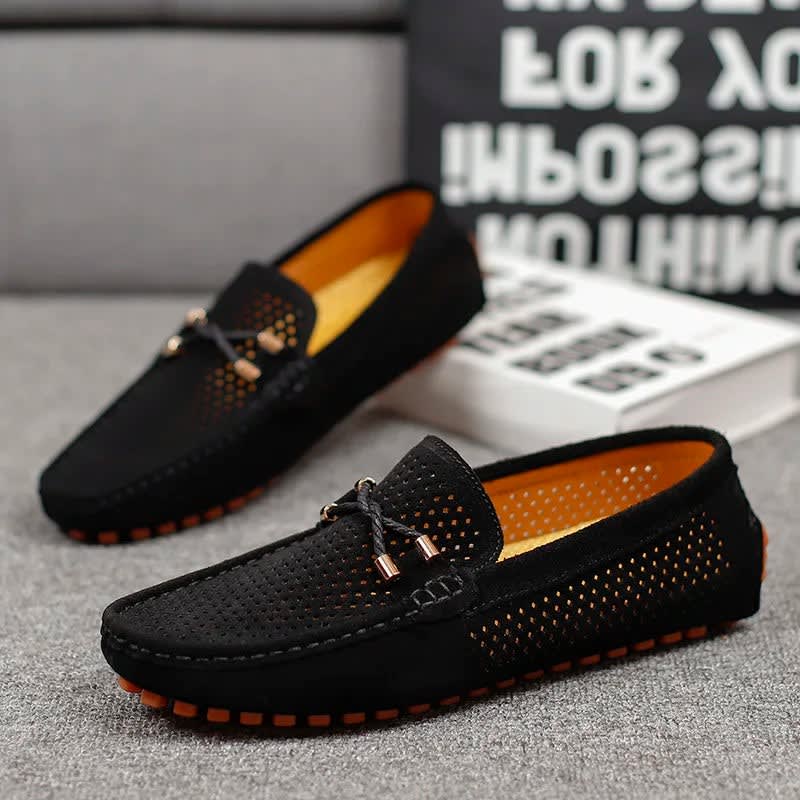 Roman Perforated Slip On Driving Loafers_9
