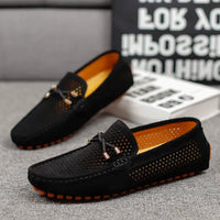Roman Perforated Slip On Driving Loafers