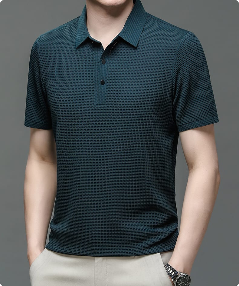 Dane Breathable Mesh Textured Polo Shirt