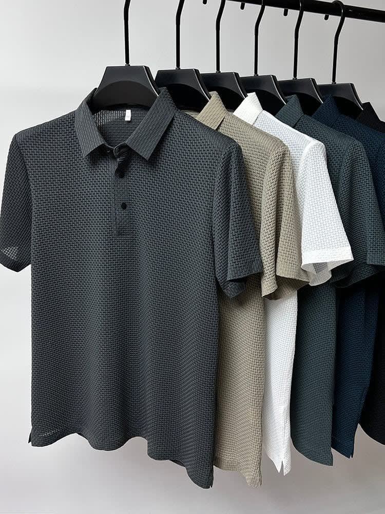 Dane Breathable Mesh Textured Polo Shirt