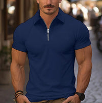 Enzo Quarter Zip Short Sleeve Polo Shirt