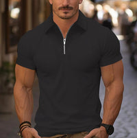 Enzo Quarter Zip Short Sleeve Polo Shirt
