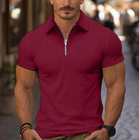 Enzo Quarter Zip Short Sleeve Polo Shirt