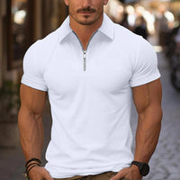 Enzo Quarter Zip Short Sleeve Polo Shirt