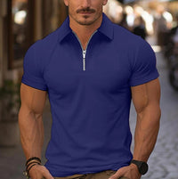 Enzo Quarter Zip Short Sleeve Polo Shirt