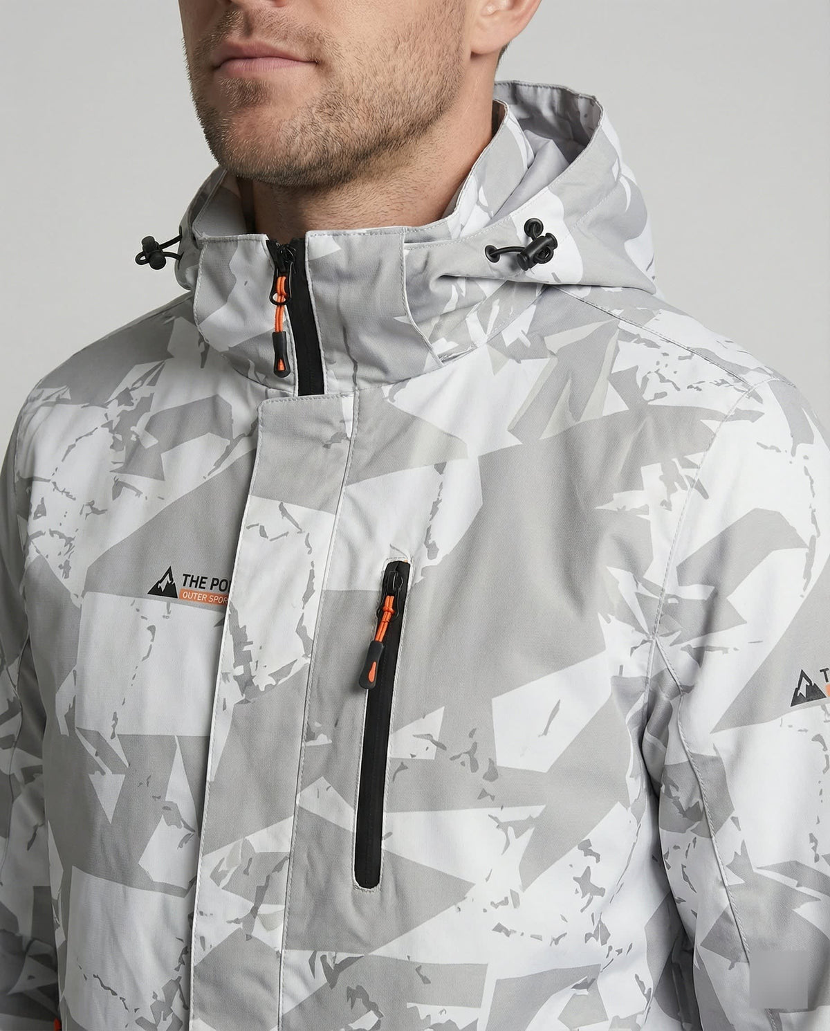 Asher Hooded Ski Jacket For Winter With Letter Print_2