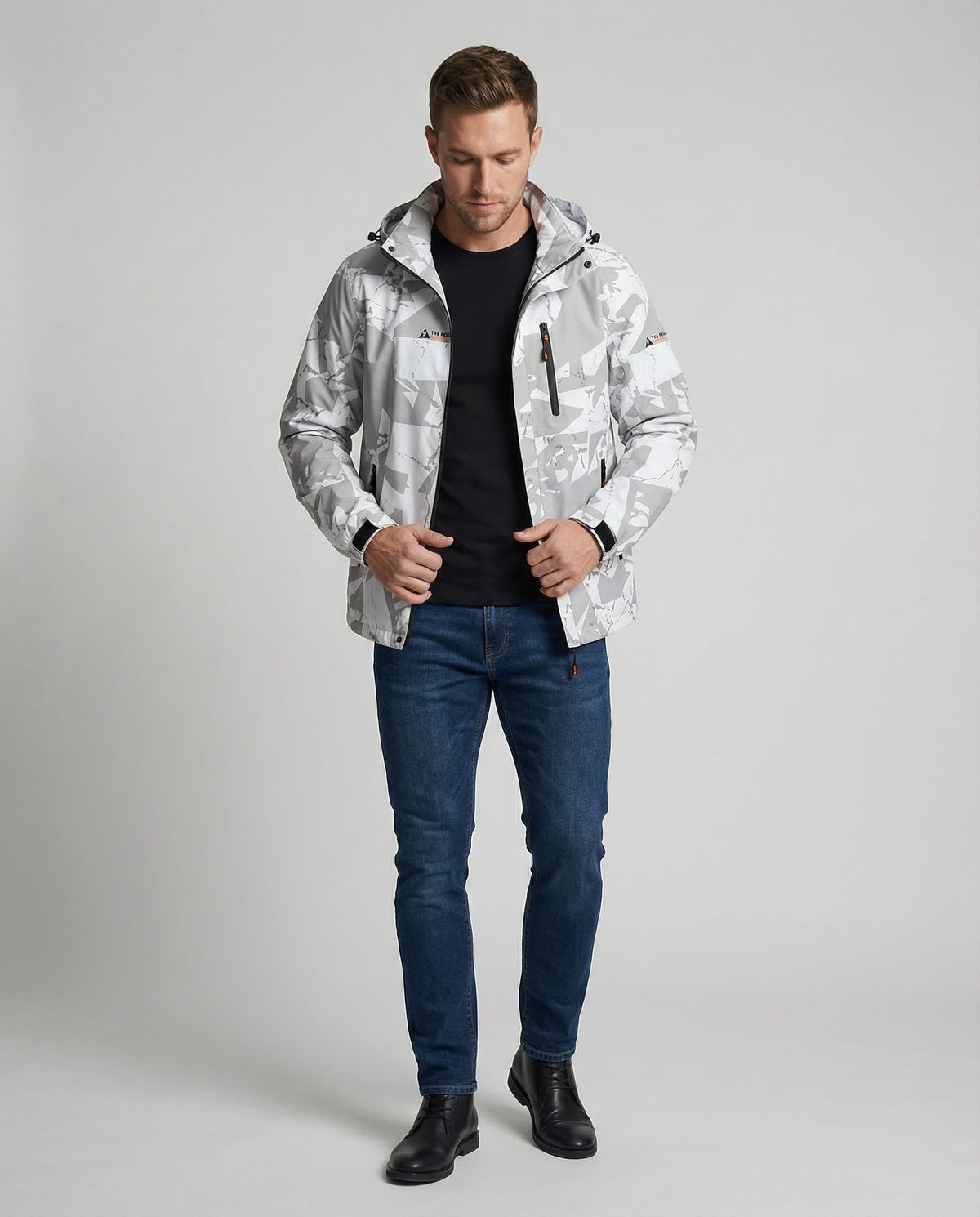 Asher Hooded Ski Jacket For Winter With Letter Print_3