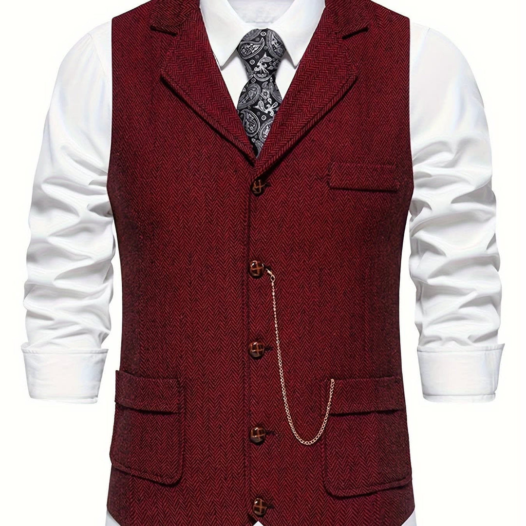 Brian Herringbone Single Breasted Vest