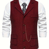 Brian Herringbone Single Breasted Vest
