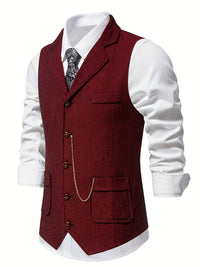Brian Herringbone Single Breasted Vest