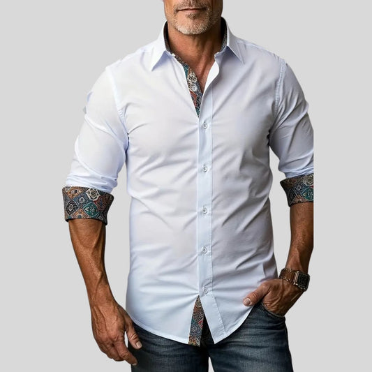 Corbin Contrast Cuff Long Sleeve Button Up Shirt_1