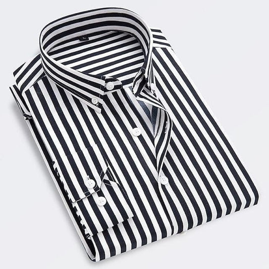 Dexter Striped Long Sleeve Button Up Shirt_1