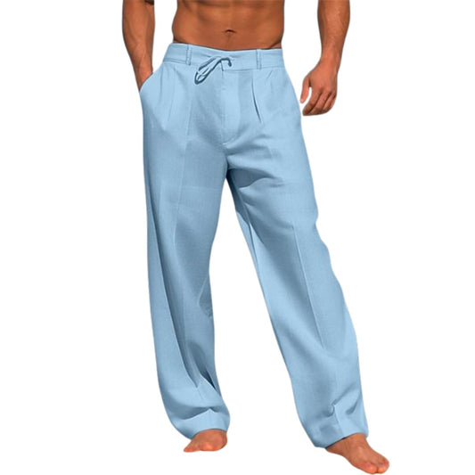 Elias Pleated Drawstring Wide Leg Trousers_1