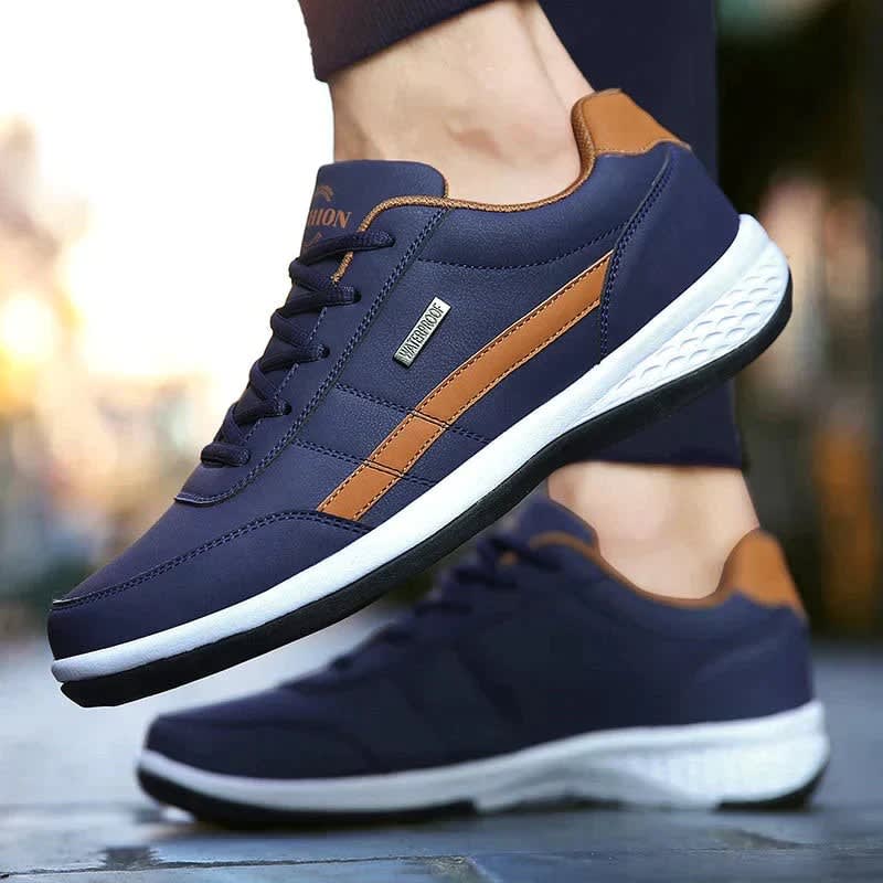 Brodie Leather-Look Lace-Up Orthopedic Sneakers