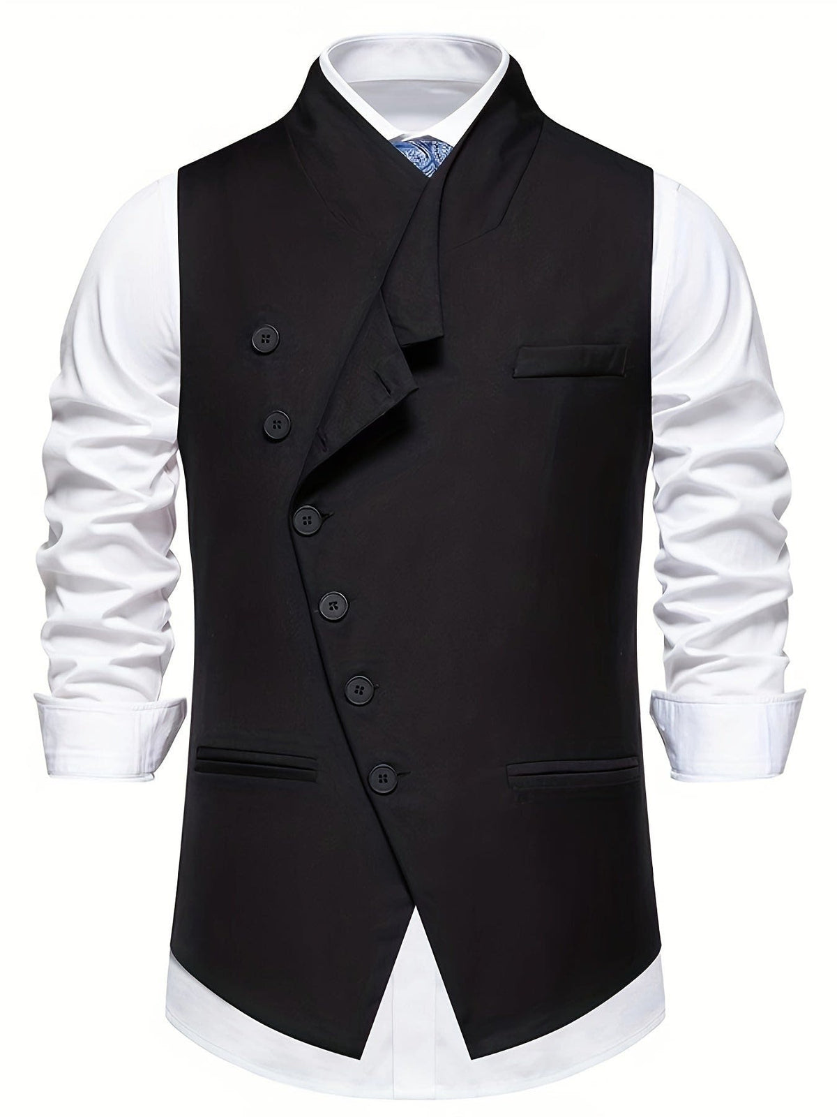 Chester Slant Button Tailored Vest_1