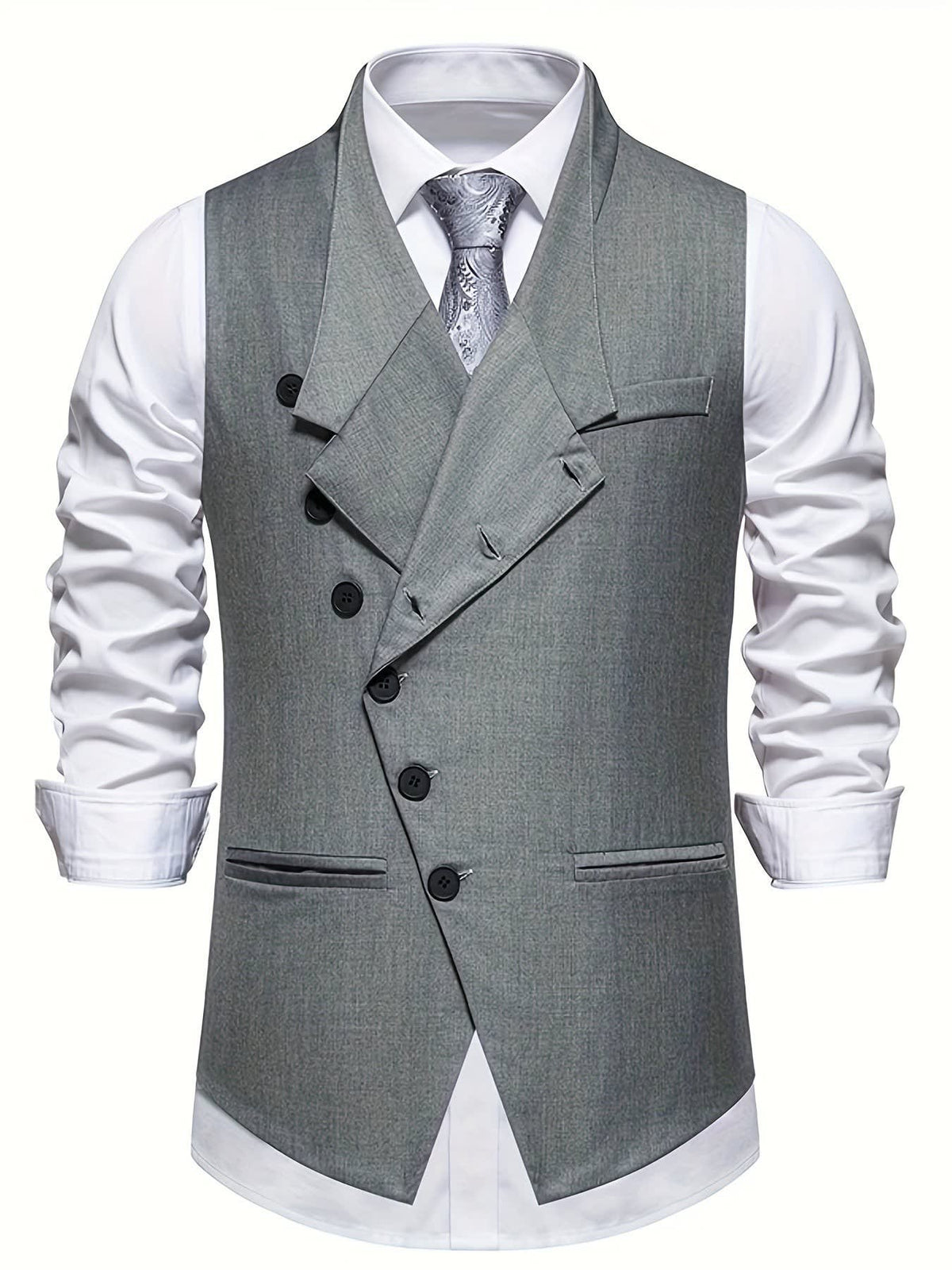 Chester Slant Button Tailored Vest_2