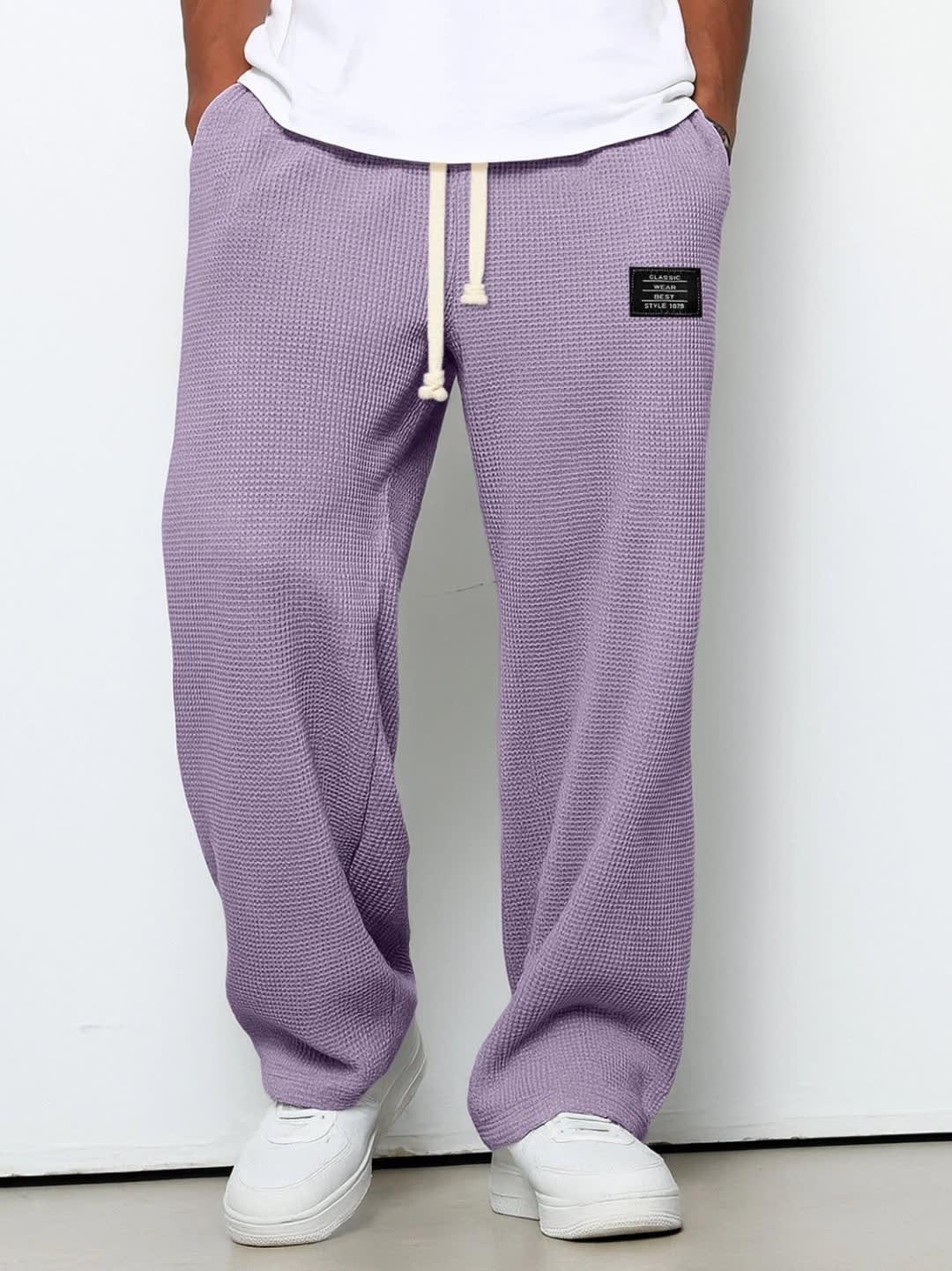 Bryce Waffle Texture Drawstring Wide Leg Pants