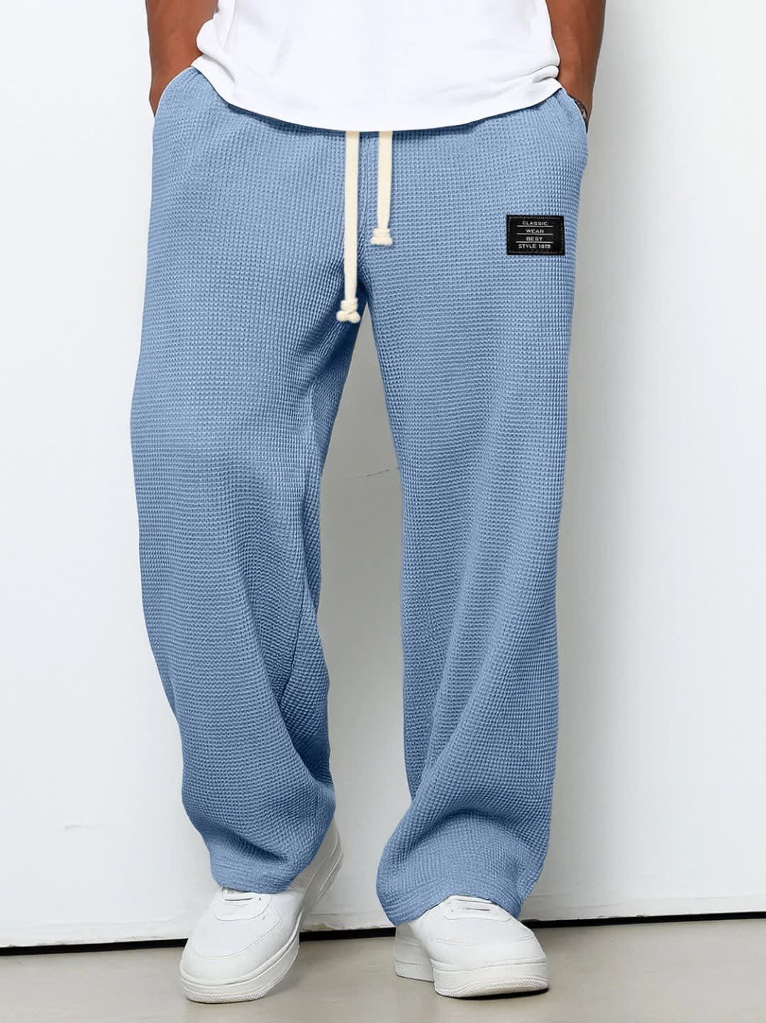 Bryce Waffle Texture Drawstring Wide Leg Pants