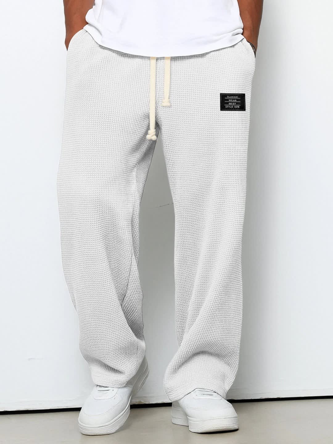 Bryce Waffle Texture Drawstring Wide Leg Pants