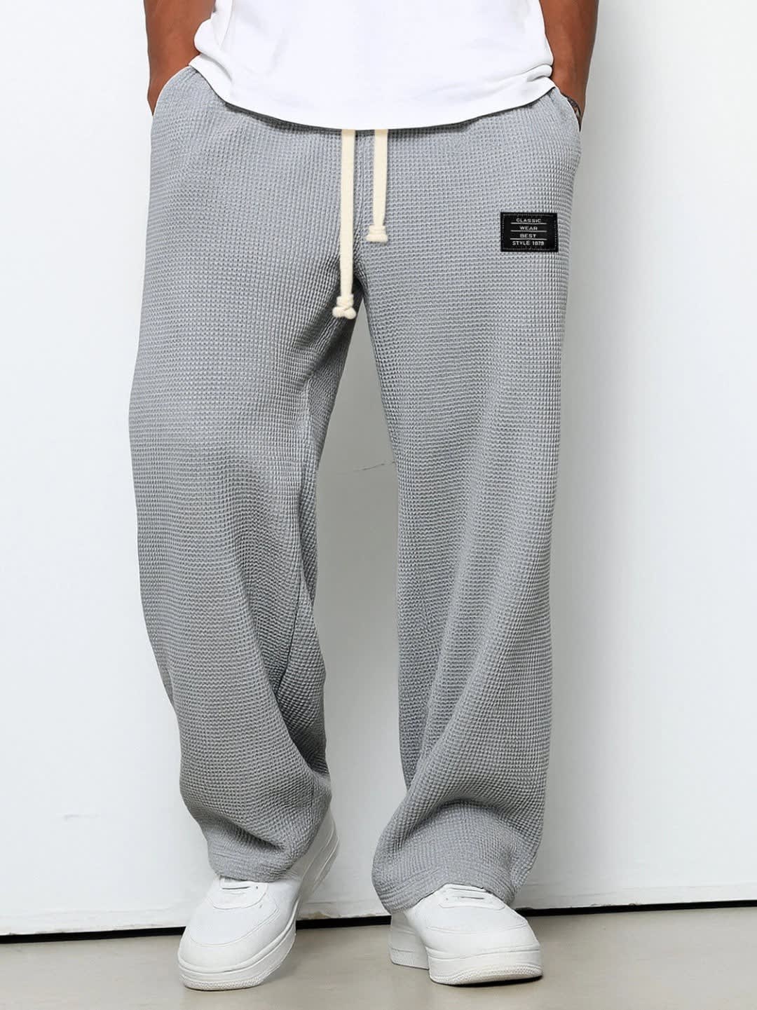 Bryce Waffle Texture Drawstring Wide Leg Pants_4
