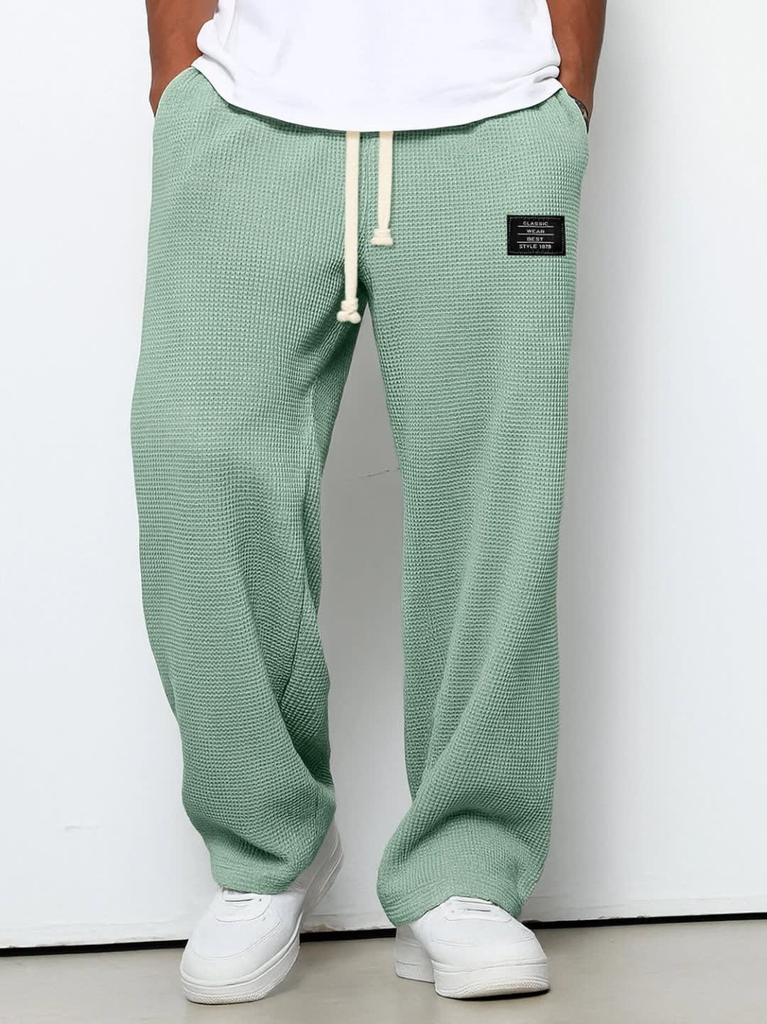 Bryce Waffle Texture Drawstring Wide Leg Pants