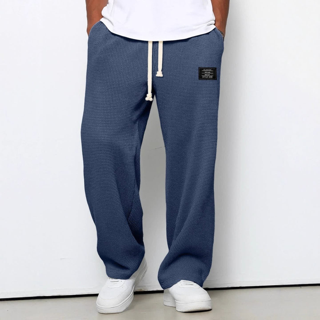 Bryce Waffle Texture Drawstring Wide Leg Pants