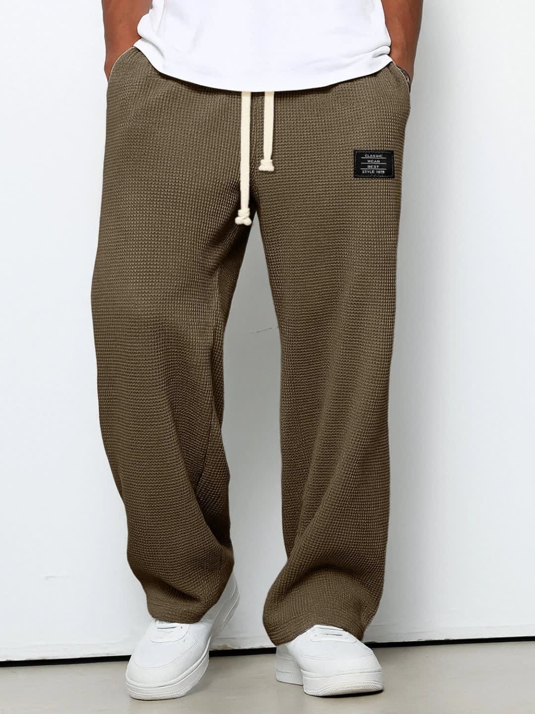 Bryce Waffle Texture Drawstring Wide Leg Pants_9