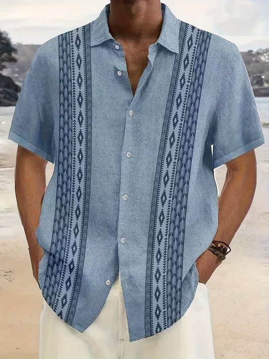 Easton Vintage Geometric Print Short Sleeve Shirt_1